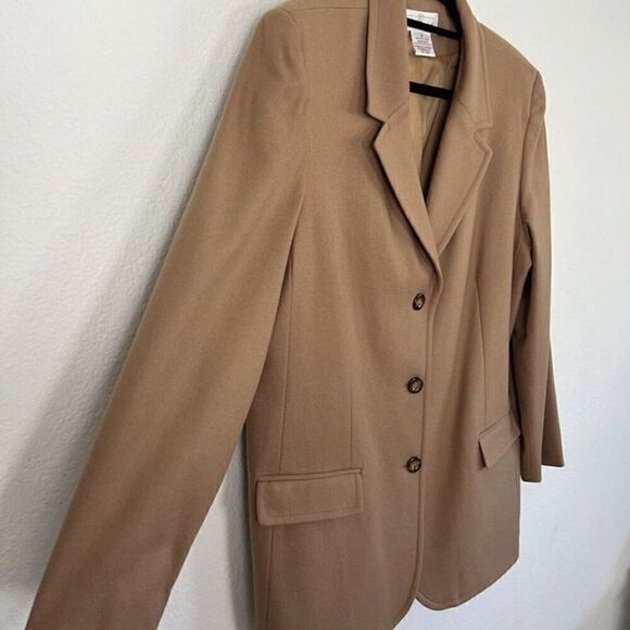 Worthington Vintage 100% Wool Blazer Tan/Brown Jacket Women’s Plus Size 18 NWOT - Picture 10 of 10